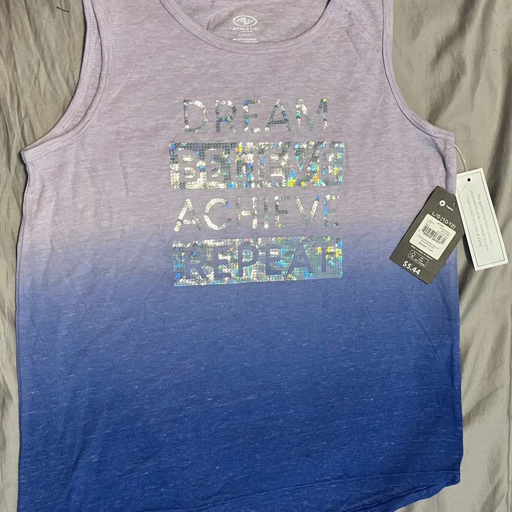 Children’s Girls Athletic Works Ombre Gymnastics Tank Top Size L 10-12 NWT NEW